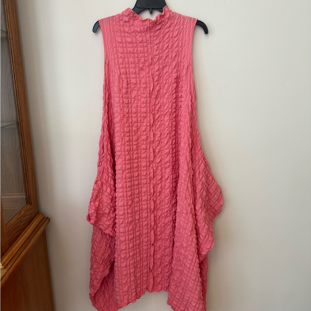 IC COLLECTION Pink Textured Sleeveless Dress